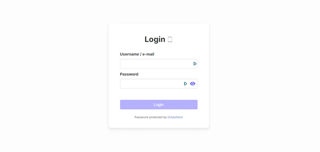 login ui for octauthent